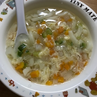 【離乳食】野菜たっぷりおろし卵とじうどん